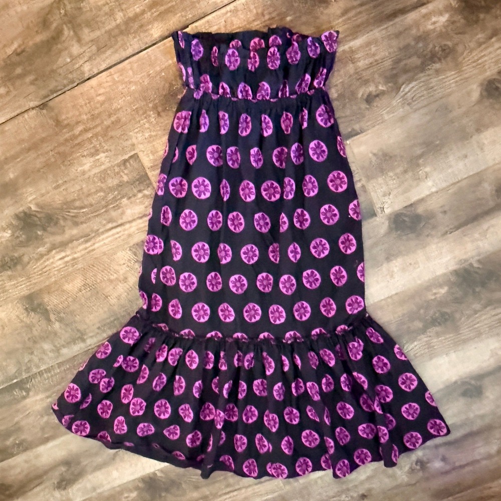Free People Leanna Tropical Medallion Tube Maxi Dress, Black Purple,M - Picture 6 of 12
